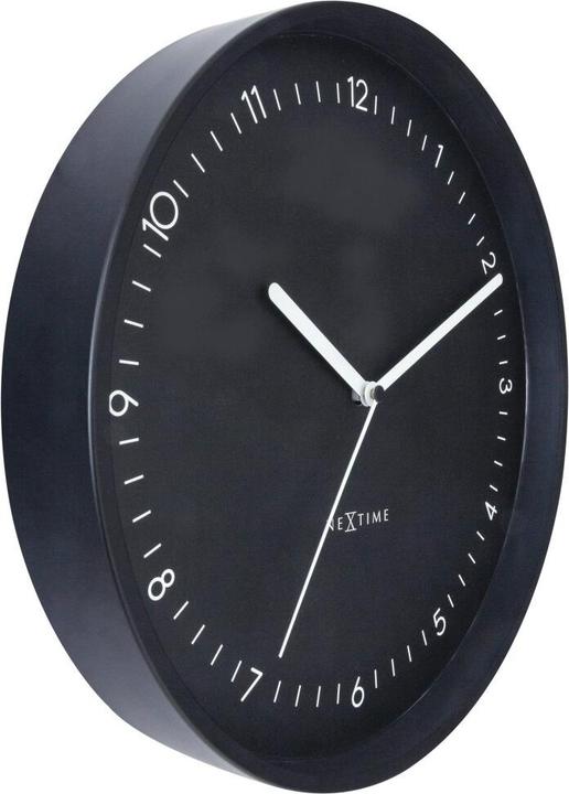 Actual product image Nextime 3305ZW - Berlin" wall clock, Silent, Black, Aluminium, 30 cm (30 cm)