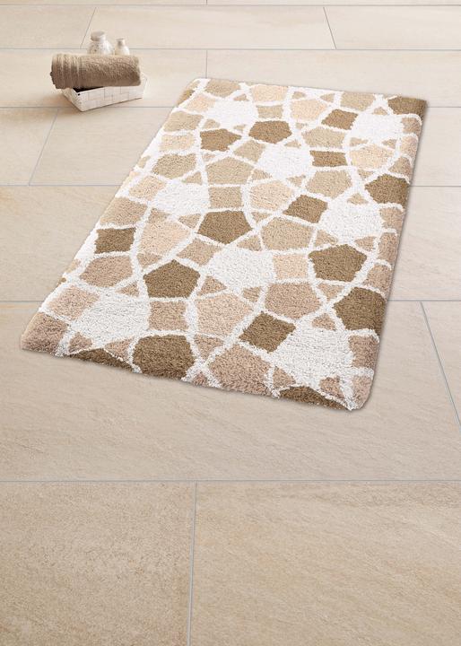 Immagine prodotto Kleine Wolke Tappeto da bagno Sintra 60 x 90 cm, marrone/bianco (60 x 90 cm)