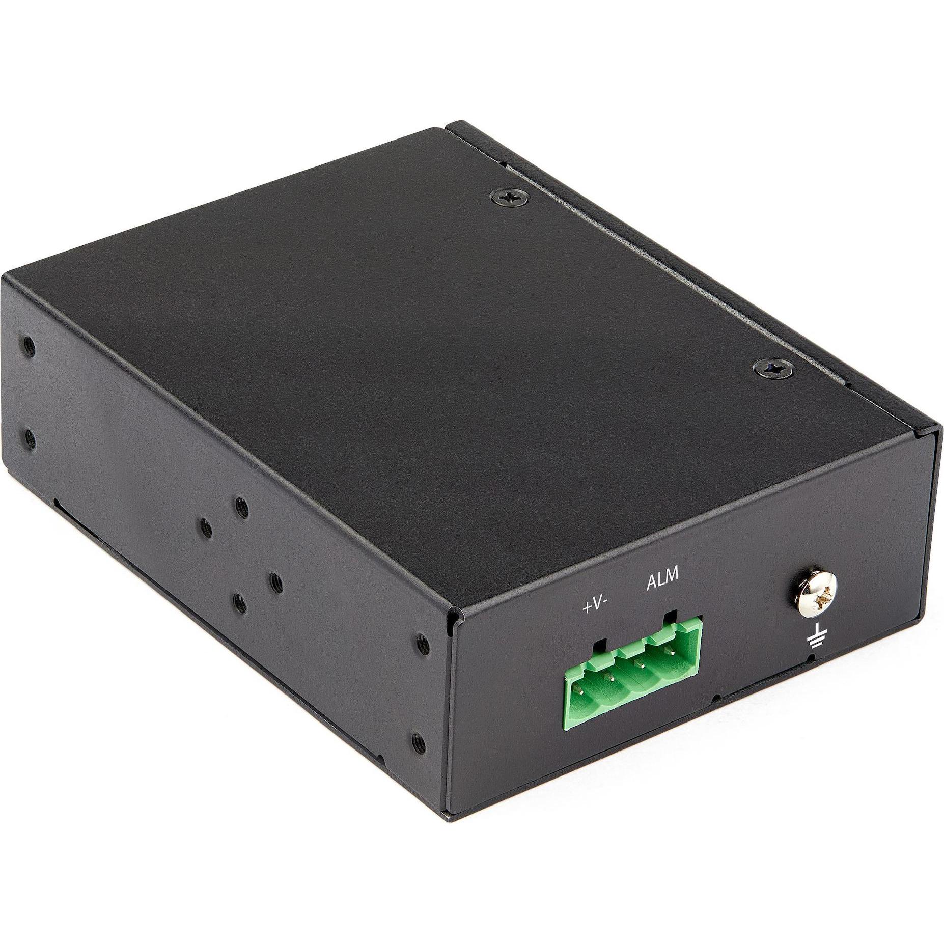 StarTech PoE + Industrial Media Converter 60W - Medienkonverter LWL Kupfer - Singlemode-/ (Media Konverter), Netzwerk Zu...