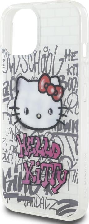Produktbild Hello Kitty HKHCP15SHDGPHT iPhone 15 6.1" biały/white hardcase IML Kitty On Bricks Graffiti (Apple iPhone 15)