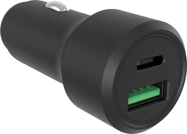 Actual product image HQ Power USB car charger - aluminium housing - 2 outputs - USB-A & USB-C - 38W