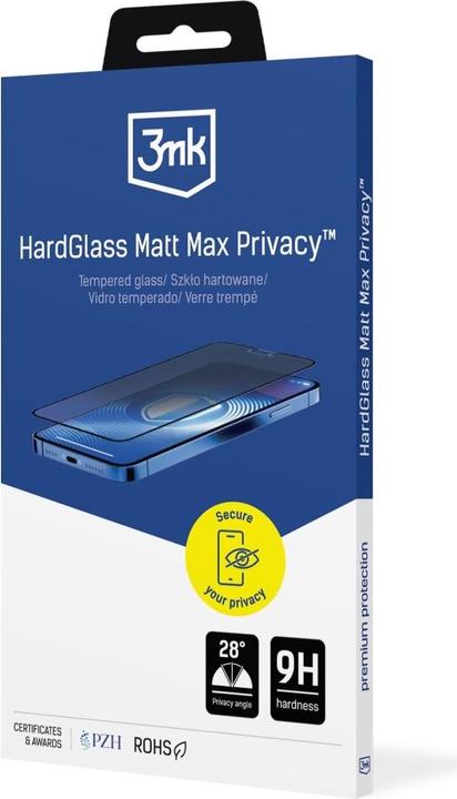Actual product image 3MK Tempered Glass Hardglass Matt Max Privacy for Apple iPhone 16 Pro (Apple iPhone 16 Pro)