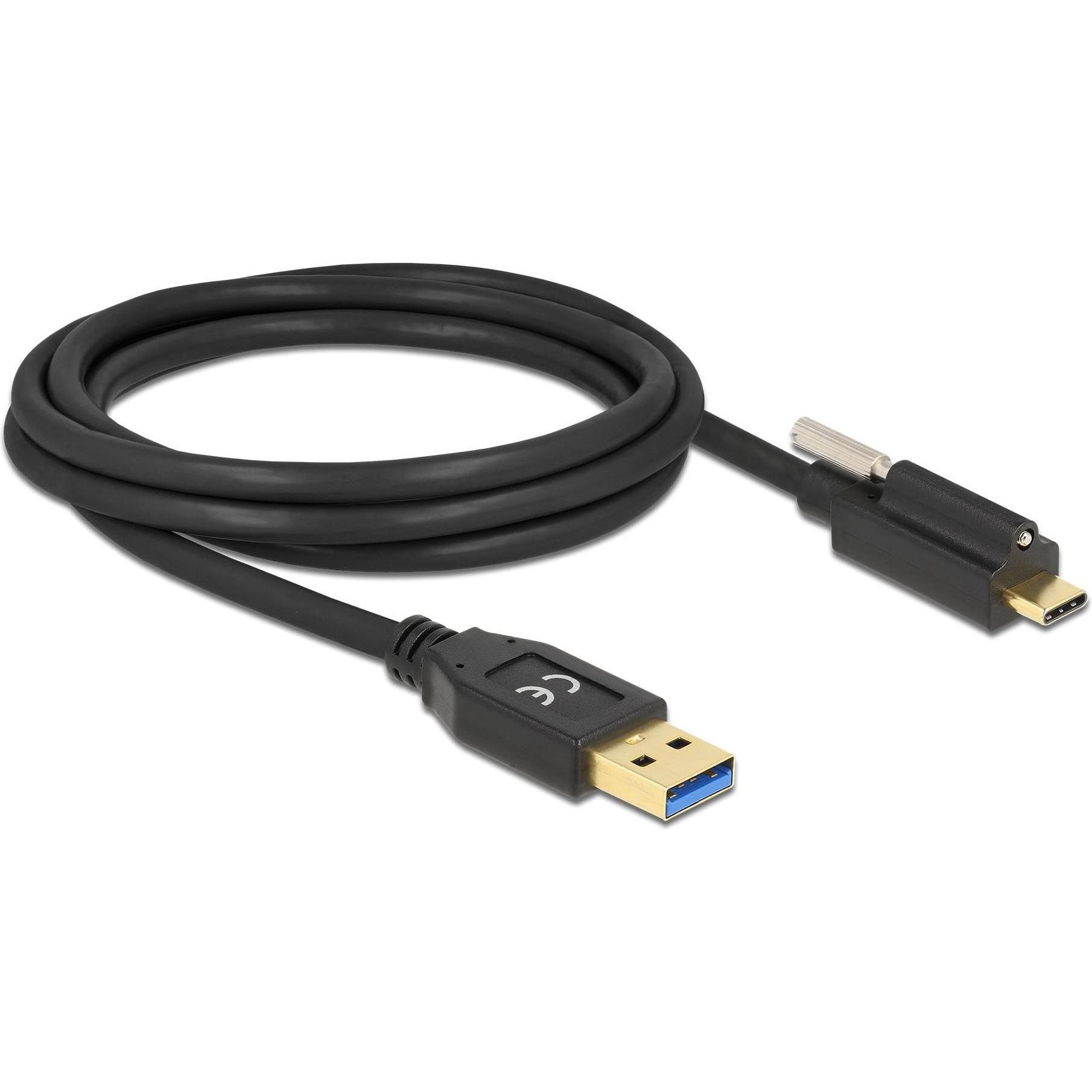Thumbnail - Delock 84031 USB Kabel 2 m USB 3.2 Gen 1 (3.1 Gen 1) USB A USB C Schwarz (2 m, USB 3.2 Gen 1), USB Kabel