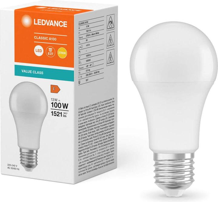 Produktbild Ledvance LED-Lampe (E27, 13 W, 1521 lm, 1 x, F)