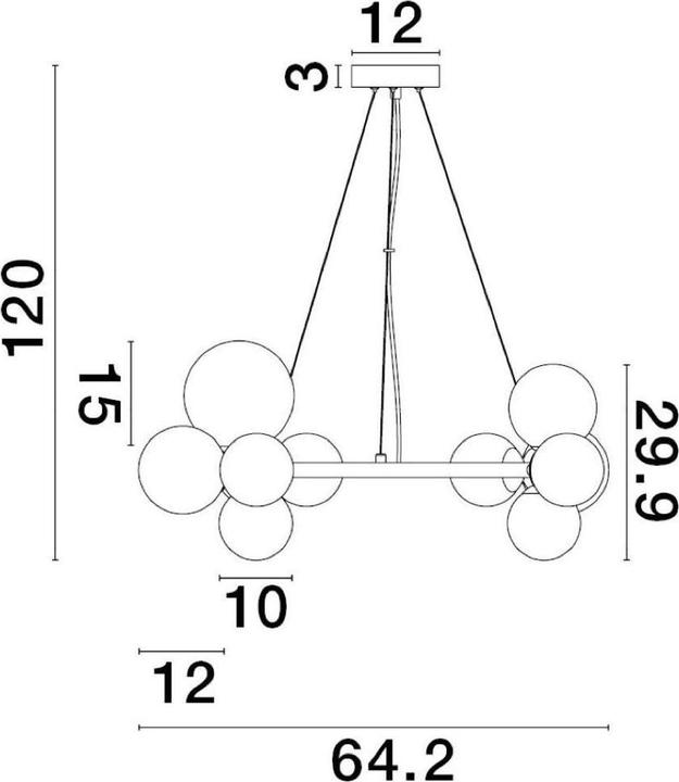 Productafbeelding Nova Luce ODILLIA hanglamp G9 11-voudig zwart 120x65cm dimbaar 9028855 (G9)