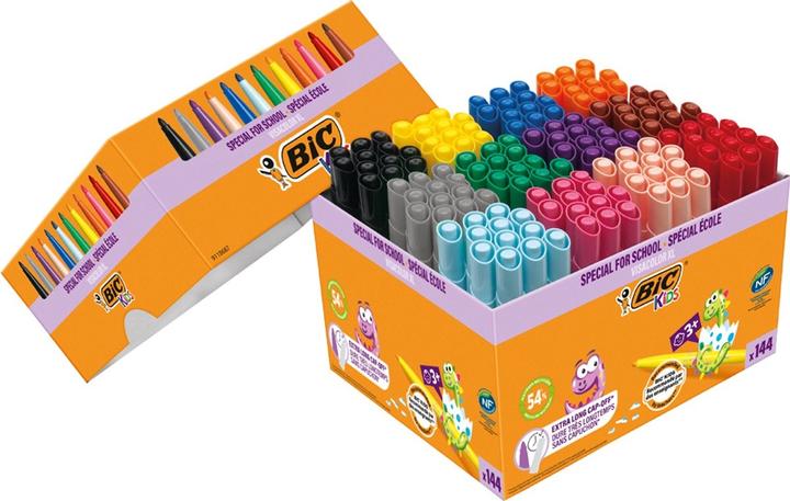 Immagine prodotto Bic Penne KIDS con punta in fibra Visacolor XL, confezione in cartone da 144 pezzi (Multicolore, 144 x)