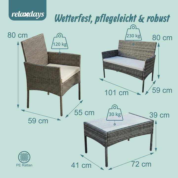 Productafbeelding Relaxdays 4-tlg. Gartenmöbel-Set