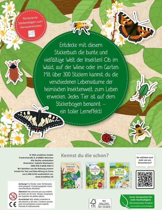 Produktbild Stickerheft Insekten