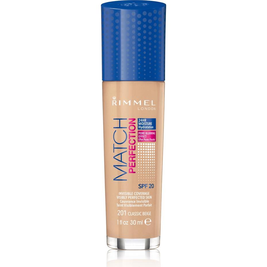 Thumbnail - Rimmel London, Foundation, Match Perfection SPF20 (201 Classic Beige)