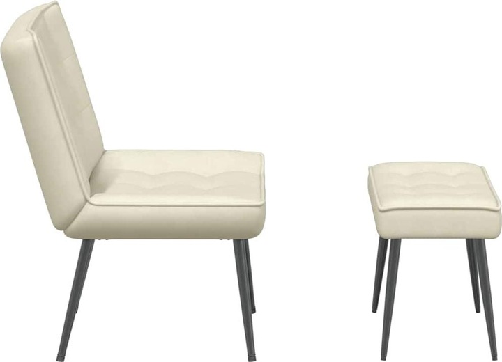 Immagine prodotto VidaXL Poltrona relax con sgabello poltrona in velluto crema poltrona con sgabello