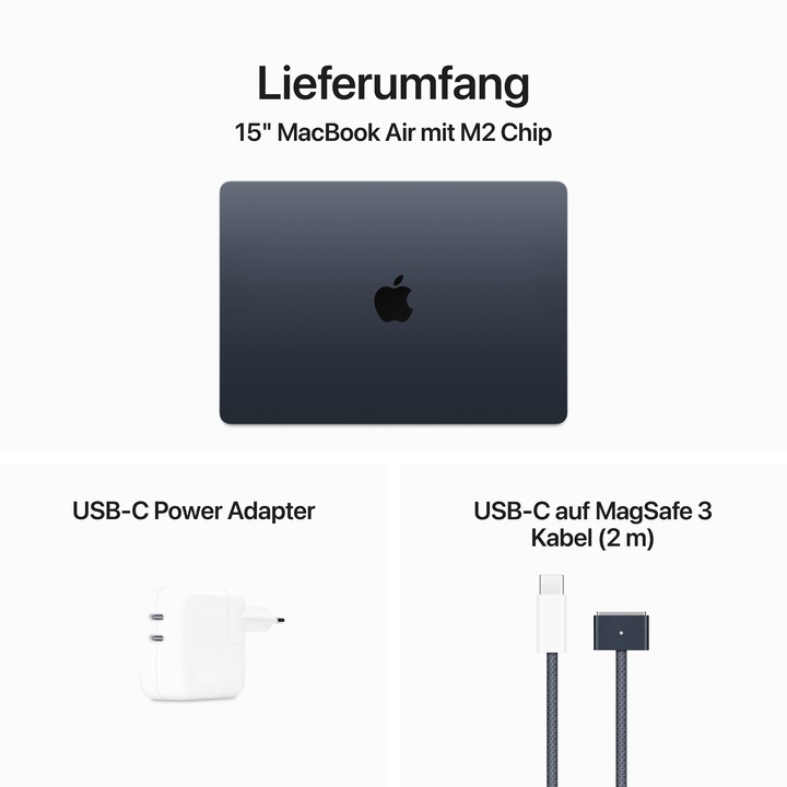 Actual product image Apple MacBook Air – 2023 (15", M2, 16 GB, 256 GB, DE)