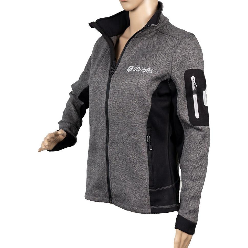 Thumbnail - Dönges, Herren, Jacke, Strickfleecejacke "Marieke" anthrazit, GR.M, 3 x Logo (M), Grau, M