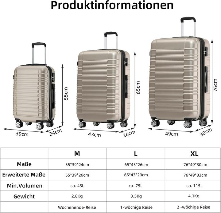 Image du produit Beibye Hartschalen-Reisekoffer (75 l)