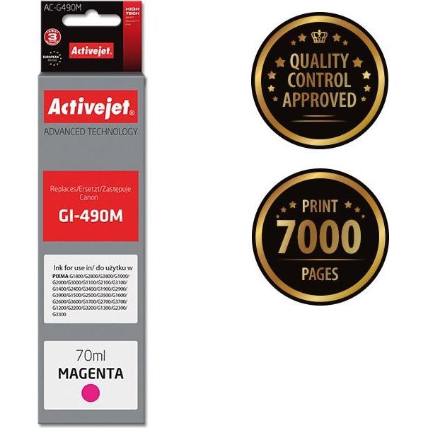 Thumbnail - Activejet, Druckerpatrone, AC-G490M - Kompatibel - Tinte auf Farbstoffbasis - Magenta - Canon - Einzelpacku (M)