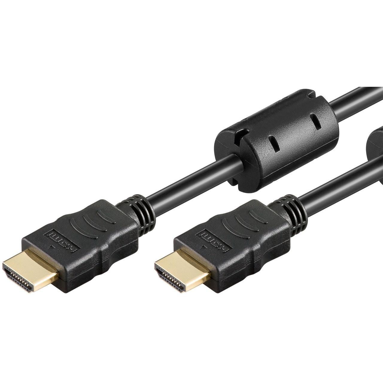Goobay High-Speed-HDMI-Kabel mit Ethernet Ferrite (1.50 m, HDMI), Video Kabel