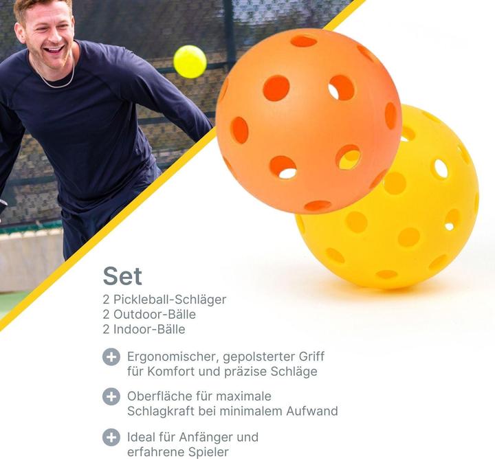 Image du produit Hermex Set de 6 raquettes de pickleball Raquettes de padel avec balles