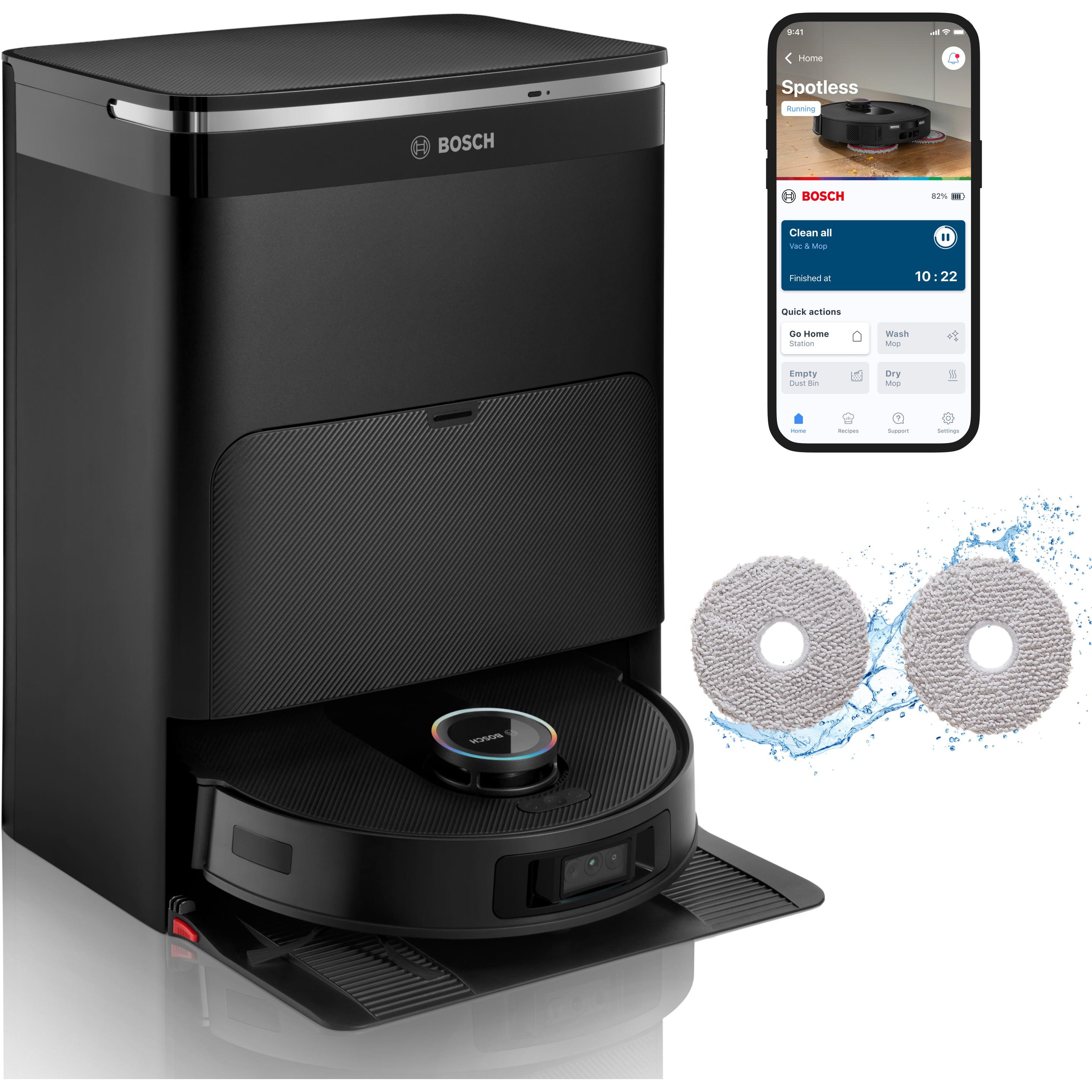 Bosch Hausgeräte Aspirapolvere Robot Spotless Max Cam, Robot aspirapolvere, Nero