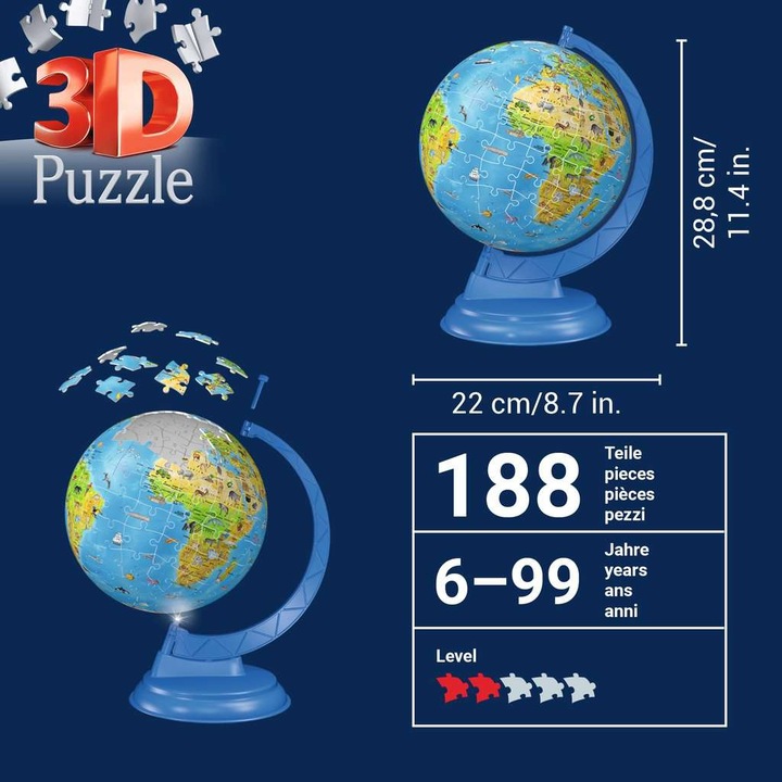 Produktbild Ravensburger Kinderglobus mit Licht (180 Teile)