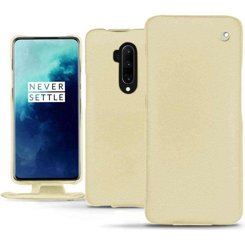Noreve Lederschutzhülle vertikal (OnePlus 7T Pro), Smartphone Hülle, Beige