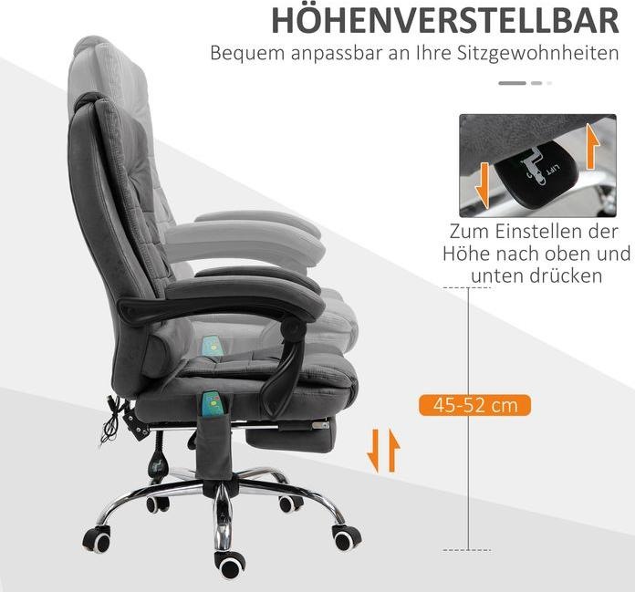Produktbild Swisshandel24 Bürostuhl, Massage- und Wärmefunktion, ergonomisch, 6 Massagepunkte, Fussstütze, Fernbedienung, Poly