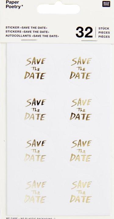 Produktbild Rico Design Sticker, Save Date, Gold.99001.77.11