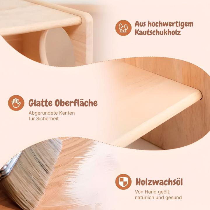 Image du produit Hermex Ensemble table et chaise en bois pour enfants Meubles pour enfants Tabouret (Chaise haute, Table des enfants)