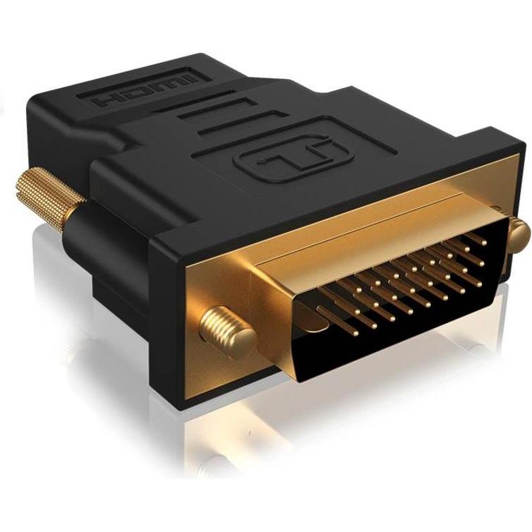 Icy Box IB-AC552 (HDMI, DVI, 4.70 cm), Data + Video Adapter, Schwarz