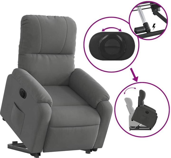 Actual product image VidaXL Relaxing armchair stand-up aid electric microfibre fabric