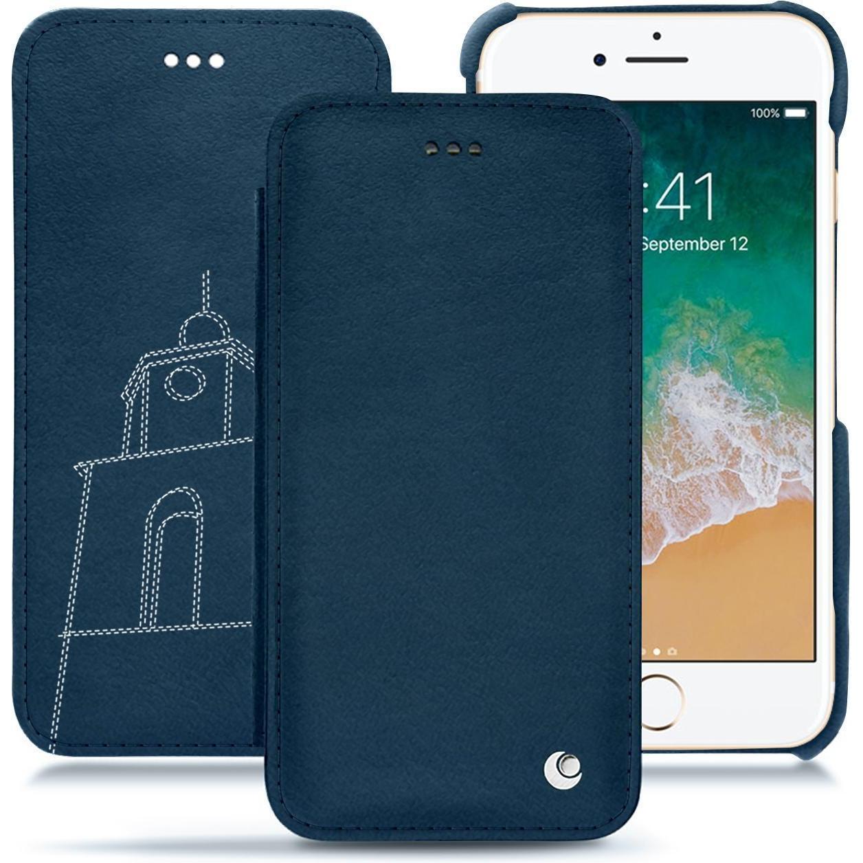 Noreve Lederschutzhülle horizontal (Apple iPhone 7), Smartphone Hülle, Blau