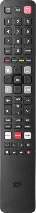 Produktbild One for All Funktioniert mit allen gängigen TCL / Thomson TV-Geräten URC4922 (Gerätespezifische Fernbedienung, Infrarot)