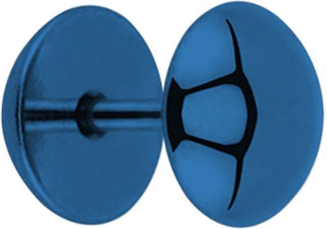Produktbild Star Piercing Fake Plug Halbkugel dunkelblau (ohne Messing, Chirurgenstahl 316L)