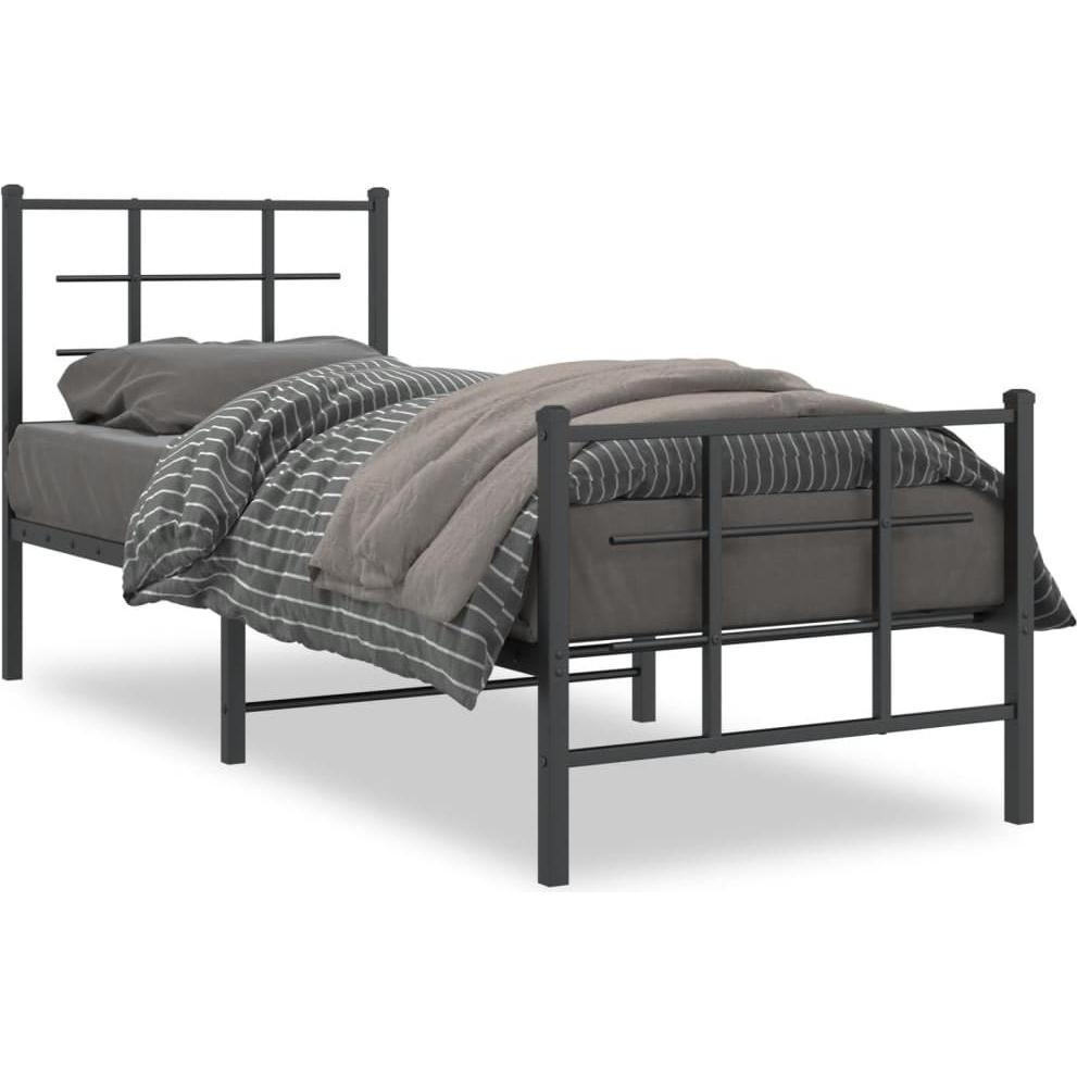 VidaXL, Bett, Bettgestell mit Kopf- und Fussteil (75 x 190 cm)