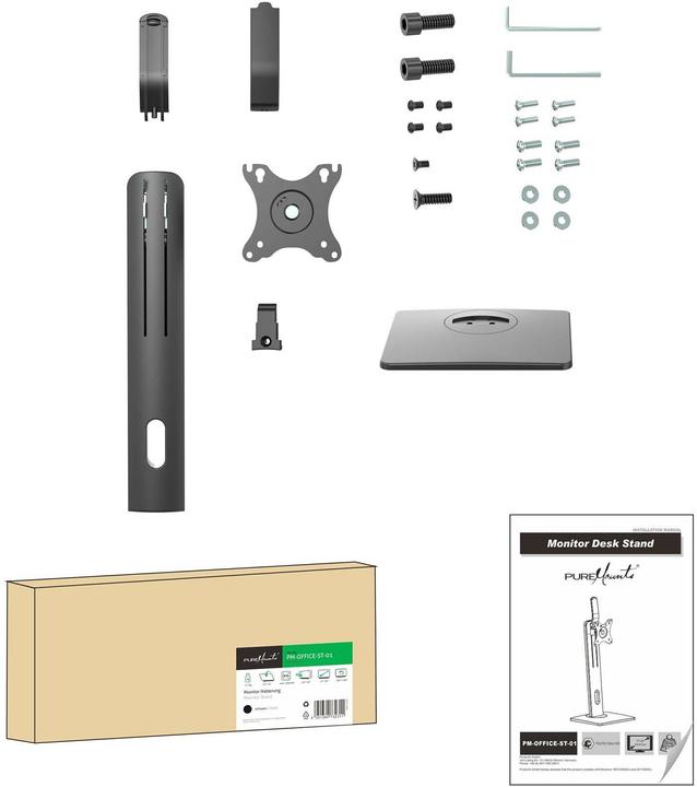 Actual product image Purelink PureMounts® Monitor mount, VESA 75x75/100x100, black (Table, 32", 7 kg)