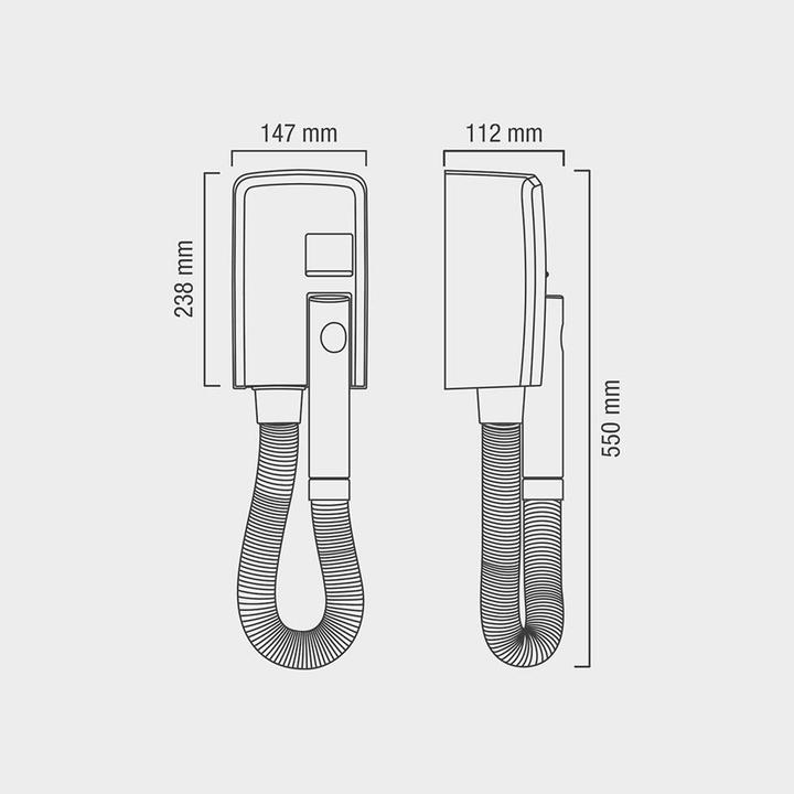 Immagine prodotto Valera All Care Hotello Silver, asciugacapelli in plastica da 1200 W Asciugacapelli a parete, con T (1200 W)