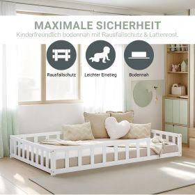 Image du produit Homestyle4u Kinderbett mit Matratze & Lattenrost Rausfallschutz (120 x 200 cm)