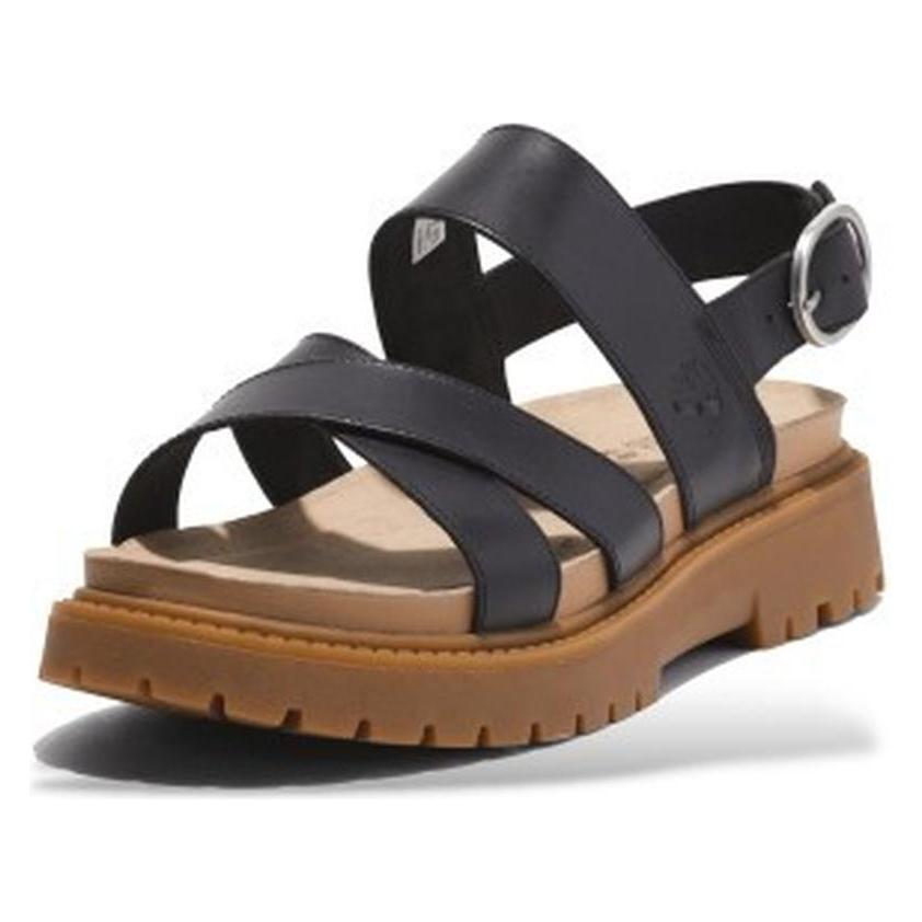 Timberland, Vrouwen, Sandalen, Damessandaal Clairemont Way Cross-Strap Sandaal, Bruin, (38.5)