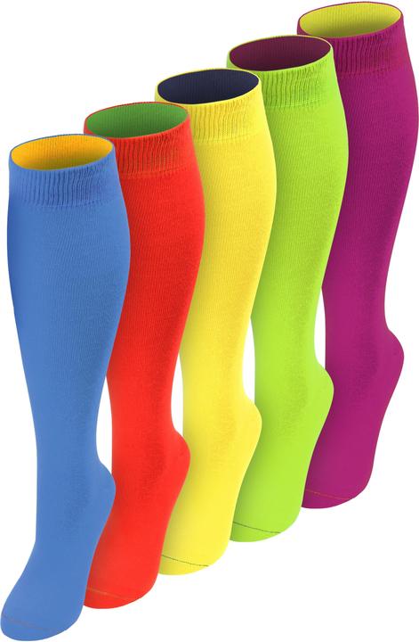 Normani 5 Paar Kniestrümpfe mit farbig abgesetztem Bund Bi-Color - 9983