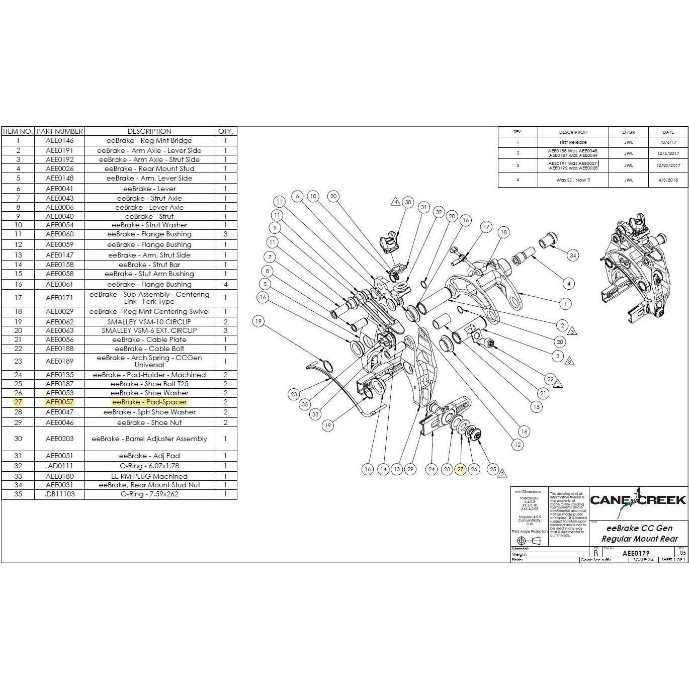 Cane Creek, Zubehör Velobremsen