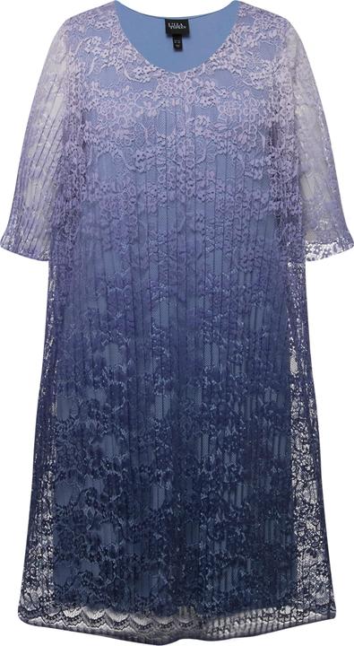 Produktbild Ulla Popken Midikleid, plissierte Spitze, V-Ausschnitt, Halbarm (46, 48)