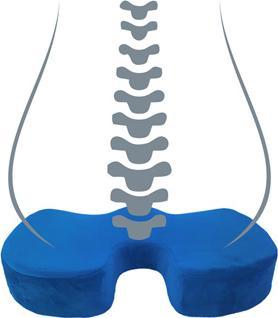 Powerone Orthopädisches Kissen, druckfeste Kunststoffspitze, ergonomisch, blau, Memory-Schaum