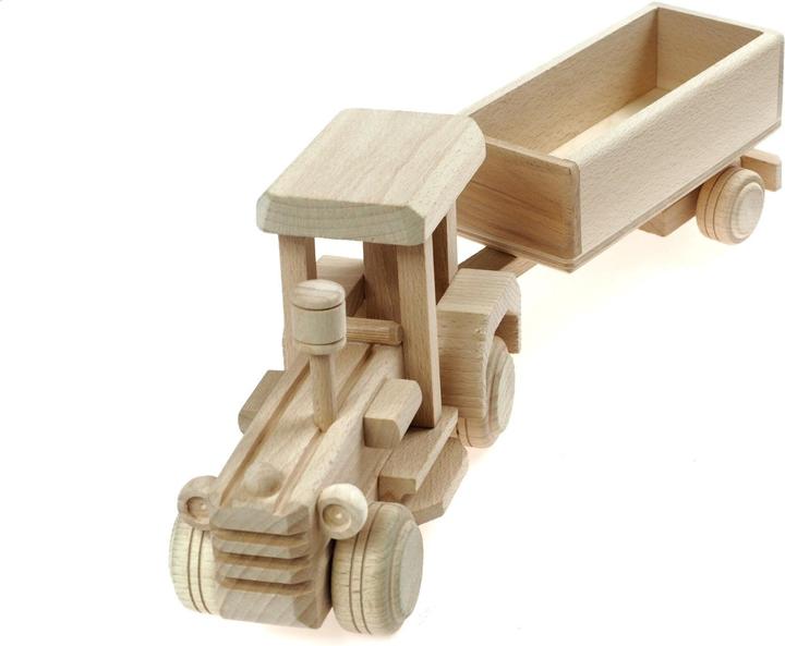 Actual product image Holzecke Wooden Tractor With Trailer