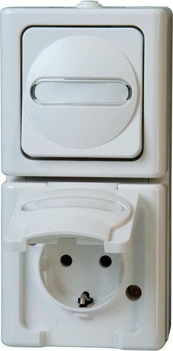 Actual product image Kopp APWG Blue Electric 1308.0200.0 Combination Schuko & change white vertical