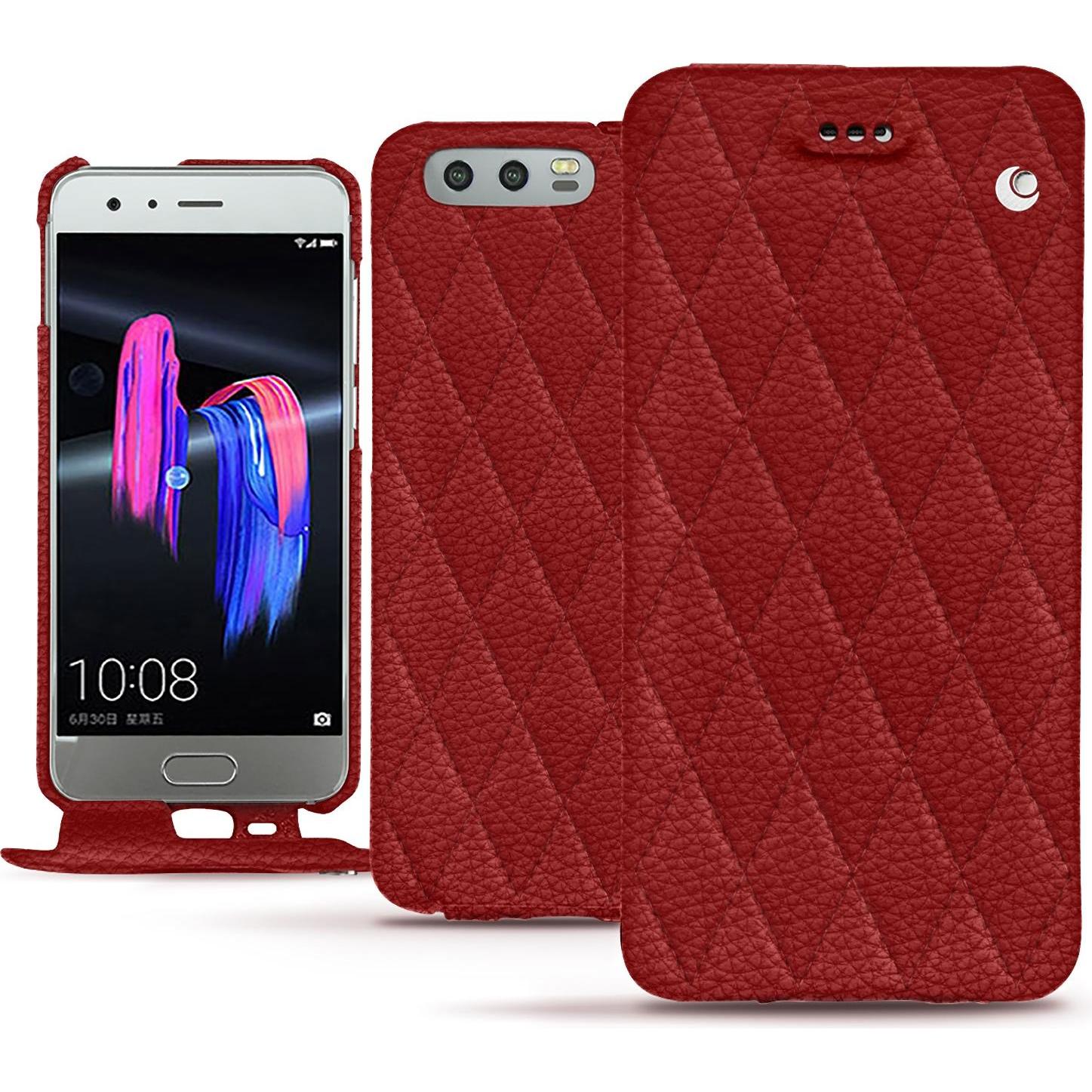 Thumbnail - Noreve Lederschutzhülle vertikal (Honor 9), Smartphone Hülle, Rot