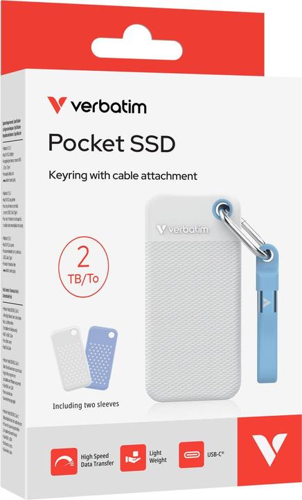 Produktbild Verbatim Pocket SSD 2TB Wht/Blue 2x Slvs (2 TB)