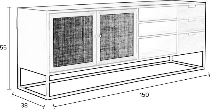 Image du produit White Label Living Guuji (150 x 38 x 55 cm)