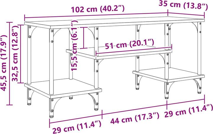 Produktbild vidaXL TV-Schränk (102 x 35 x 45.50 cm)