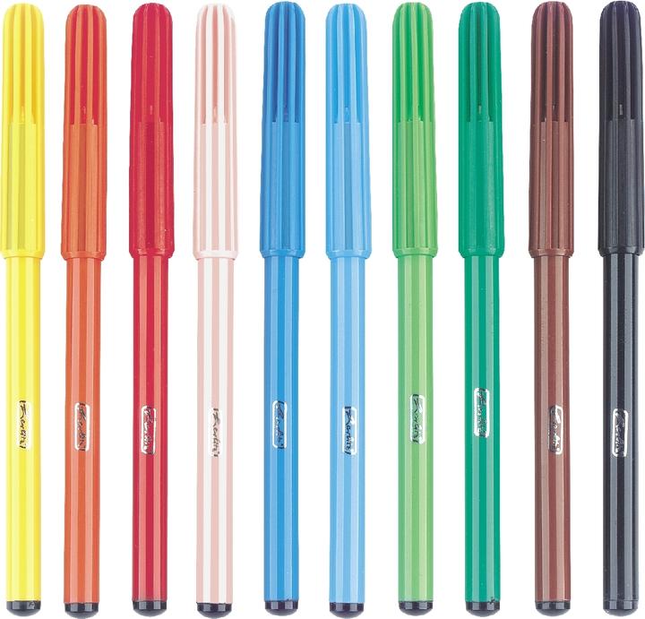 Actual product image Herlitz Fibre-tip pens, cardboard box of 10 (Multicoloured, 10 x)