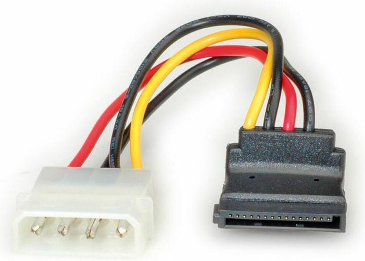 Actual product image Roline Adapter cable 4 pin HDD / SATA, angled (10 cm)