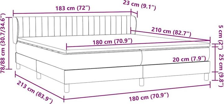 Produktbild vidaXL Boxspringbett (180 x 210 cm)