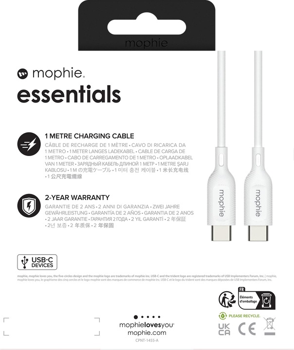 Produktbild mophie charging cables | 1M (1 m, USB 2.0)